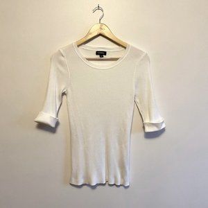 Rib Knit 3/4 Length Sleeve Sweater